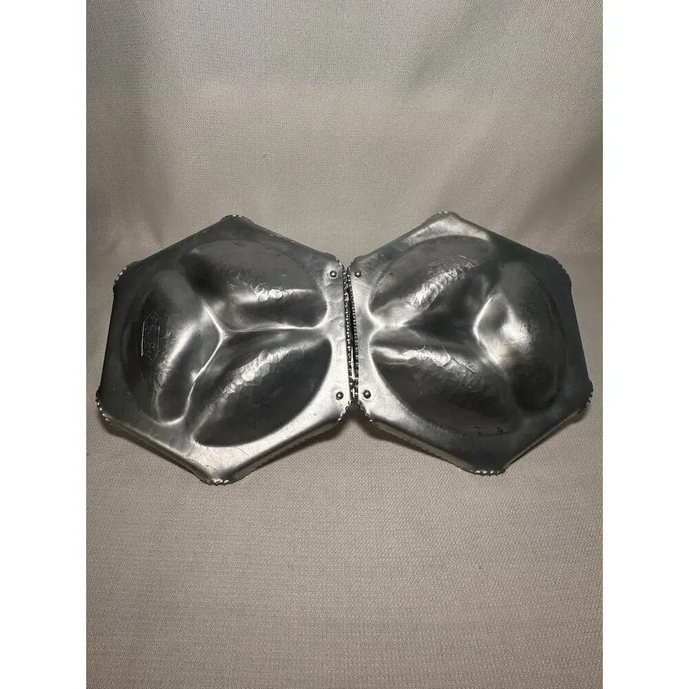 Vintage Cromwell Hand Wrought Aluminum 14.75x8.5” Double Hexagon Tray Fruit